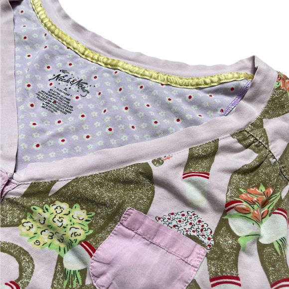 Nick & Nora Sock Monkey Sleep Dress Pajamas Size XL - Picture 3 of 5